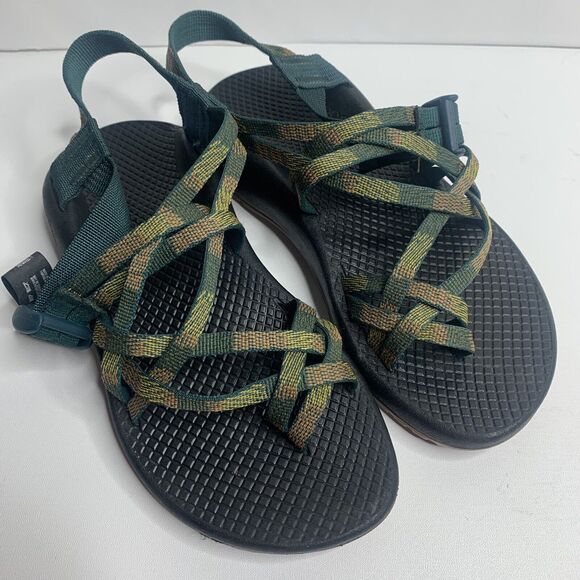 Chaco ZX/2 Classic Toe Loop Teal/Yellow Vibram Soles Sandals - Picture 1 of 7